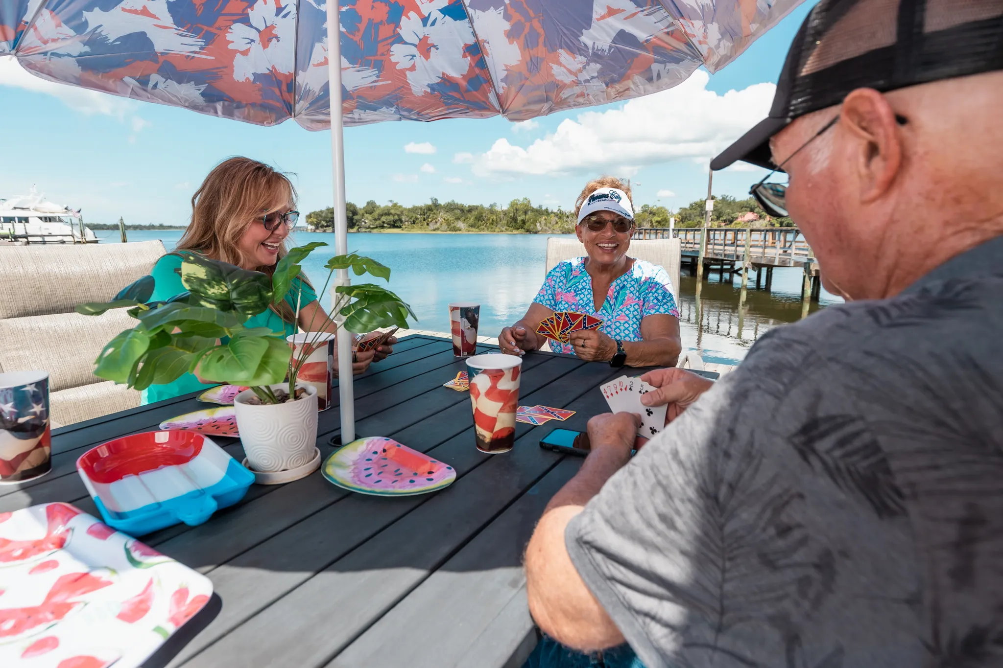 Guests socializing at Nautical Point RV Park