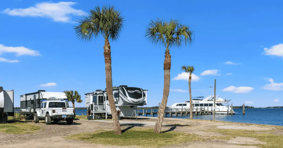 Waterfront RV sites at Nautical Point RV Park